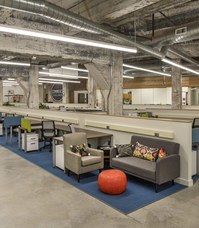 Interior image of Omaha's Burlington Rail and Commerce building work spaces and conference rooms