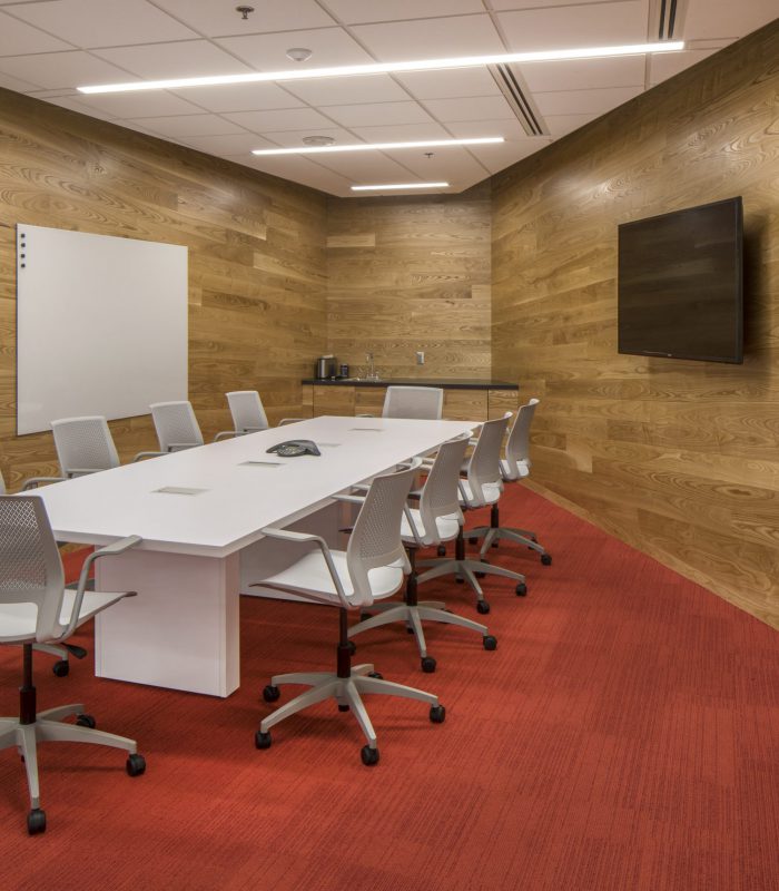 Interior image of Omaha's Burlington Rail and Commerce building conference room