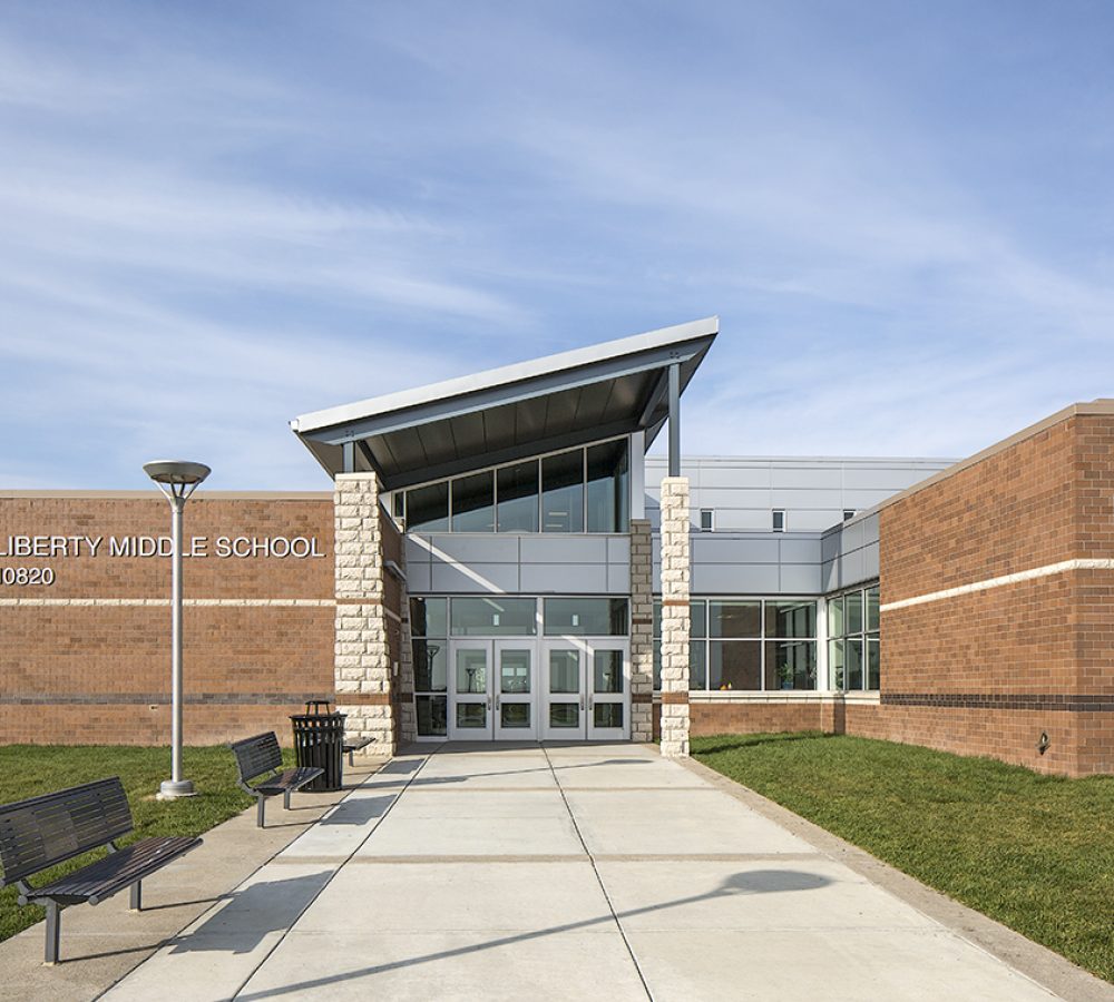 Entrance to Liberty Middle School