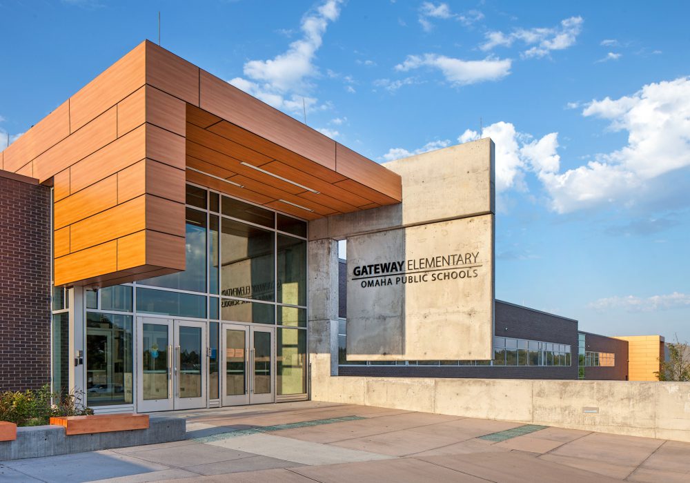 Exterior shot of Omaha Public Schools' Gateway Elementary