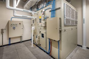View inside the mechanical room at 1201 Cass