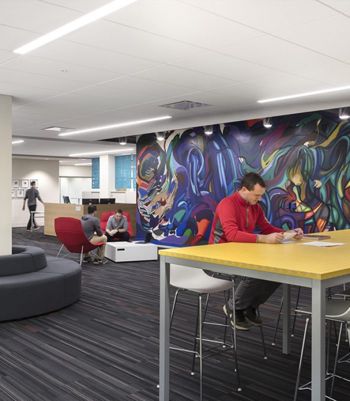 View of a study lounge at the UNO Milo Bail Student Center