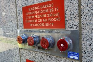 Example of a standpipe used in fire protection engineering