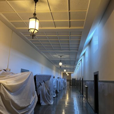 Nebraska State Capitol's first floor corridor before construction image