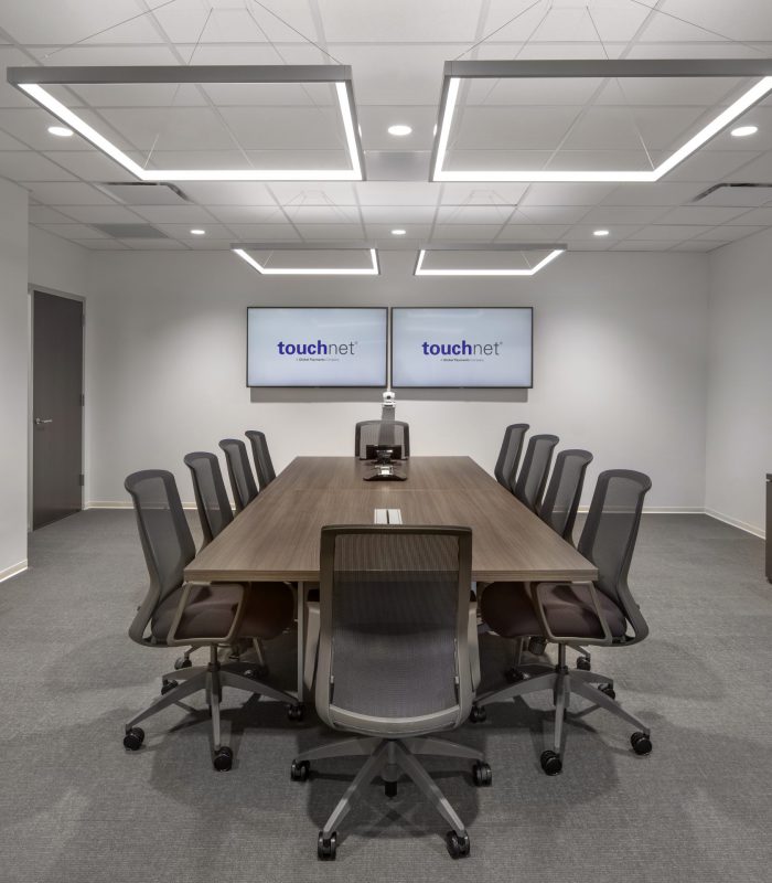 Interior shot of one of TouchNet Information Systems' conference rooms
